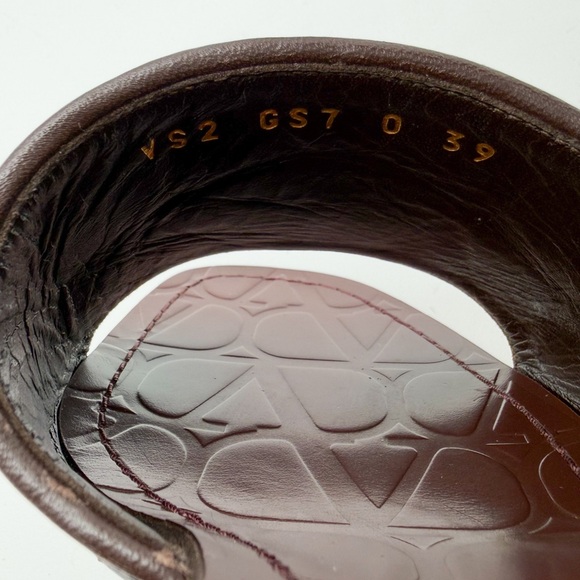 Valentino VLogo Signature Open Toe Mules Sandals Heels Brown & Cream EU 39 US 9 - Picture 11 of 13